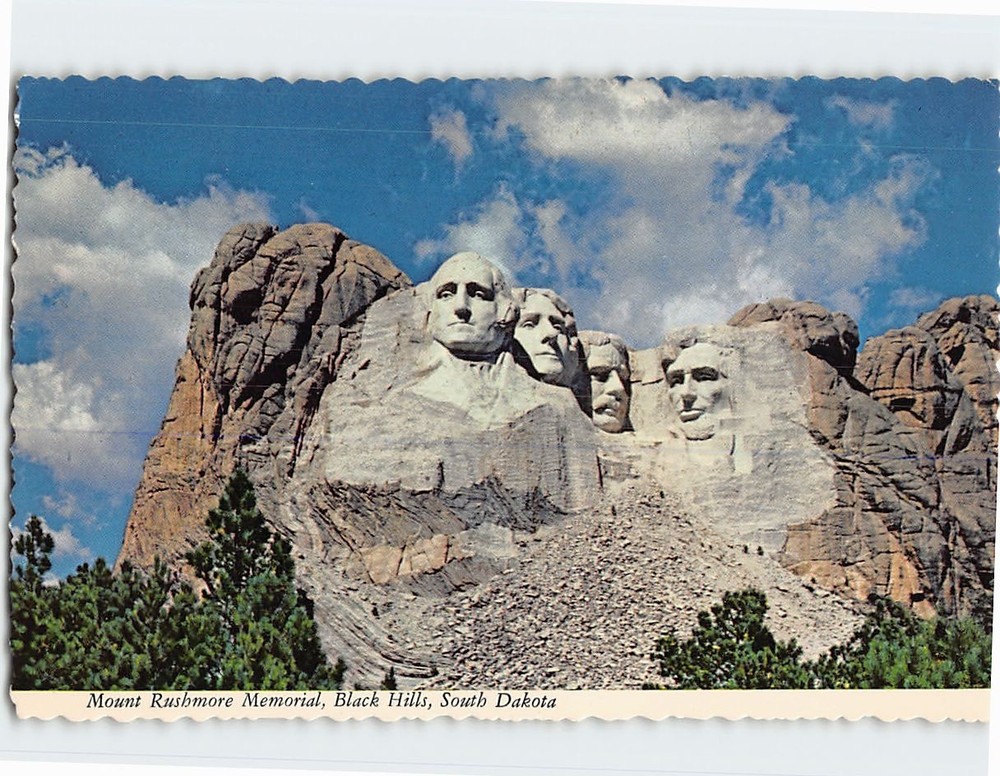 Postcard Mount Rushmore Memorial Black Hills South Dakota USA