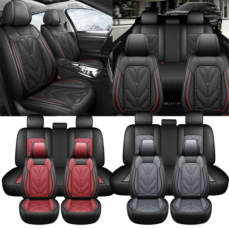 For Toyota Car Seat Cover Front Rear Protectors 5-Seats Leather Full Set Pad