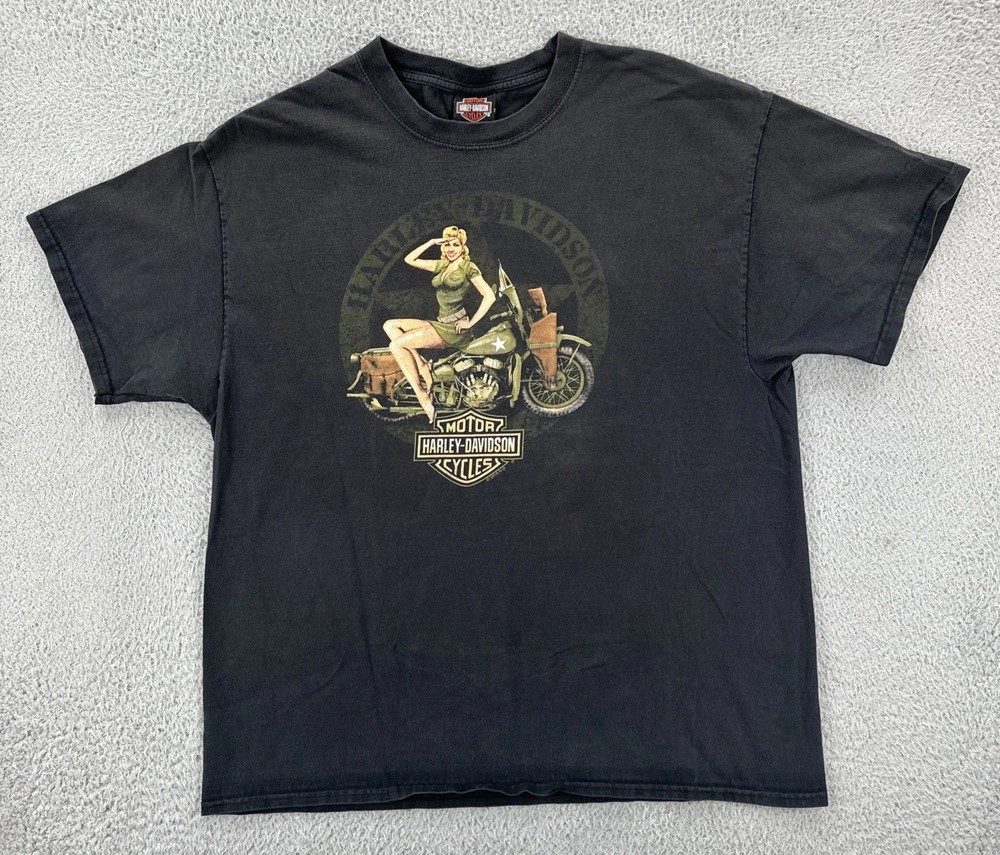 Harley-Davidson Motorcycles Men’s Size XL Black Biker T Shirt Las Vegas HD EUC