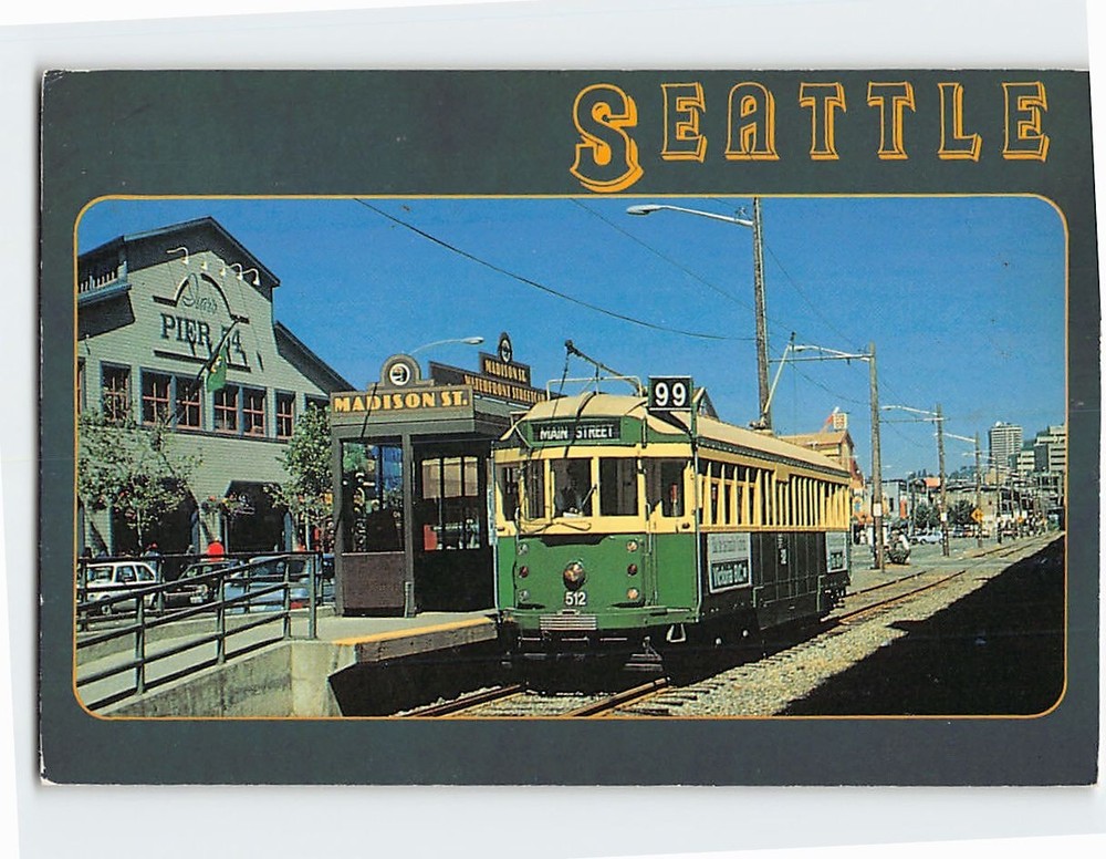 Postcard Waterfront Trolley Seattle Washington USA