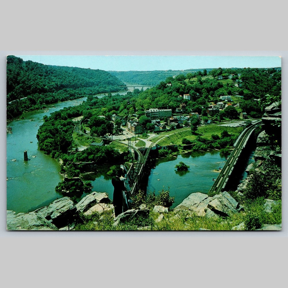 Postcard Harpers Ferry West Virginia Scenic View National Monument