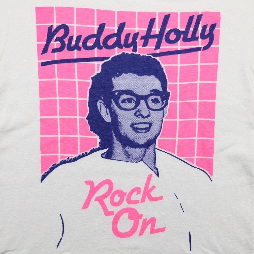 Buddy Holly Rock On Reprinted White Unisex T-Shirt S-234XL