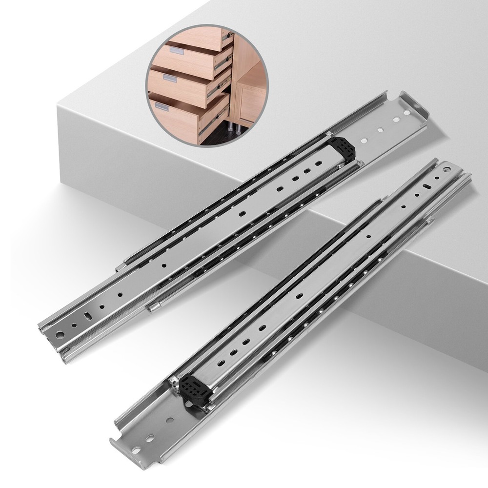 56-Inch Heavy-Duty Galvanized Silver Drawer Slides for Smooth Durability