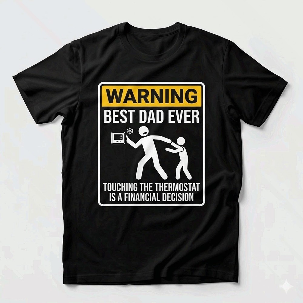 Best Dad Ever Thermostat Warning Funny Suburban Dad T-Shirt