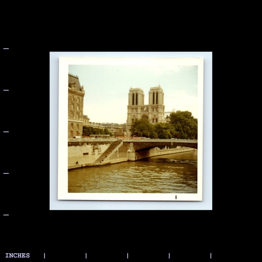 Square Color Photo NOTRE DAME DE PARIS FRANCE RIVER BRIDGE
