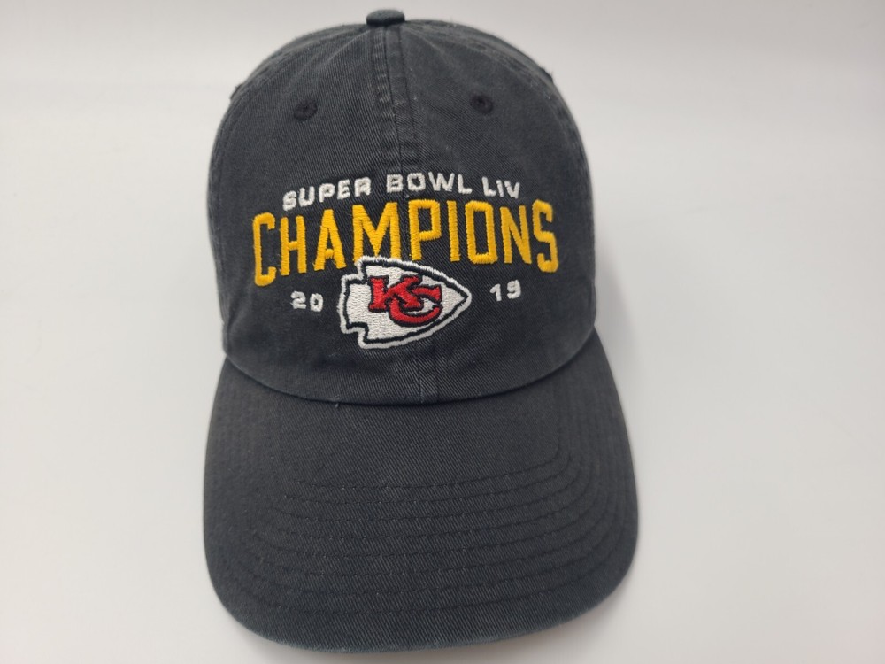 Kansas City Chiefs Super Bowl LIV Champions 47 Brand Strapback NFL Cap in Black