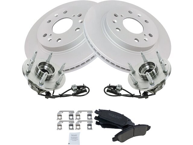 Front Brake Pad and Rotor and Wheel Hub Kit fits Sierra 1500 2007-2013 28CQBK