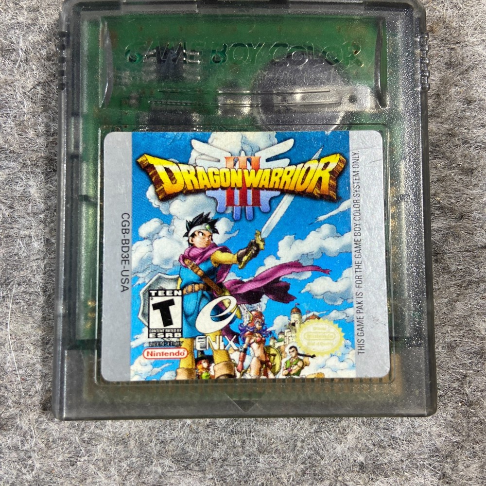 Dragon Warrior III Nintendo Game Boy Color DW3 GBC Cart Only, Saves, Excellent