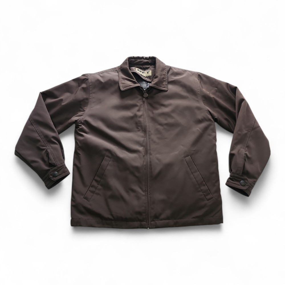 Vtg RFT Rainforest Brown Softshell Full Zip Jacket Mens Size M Outdoor EUC