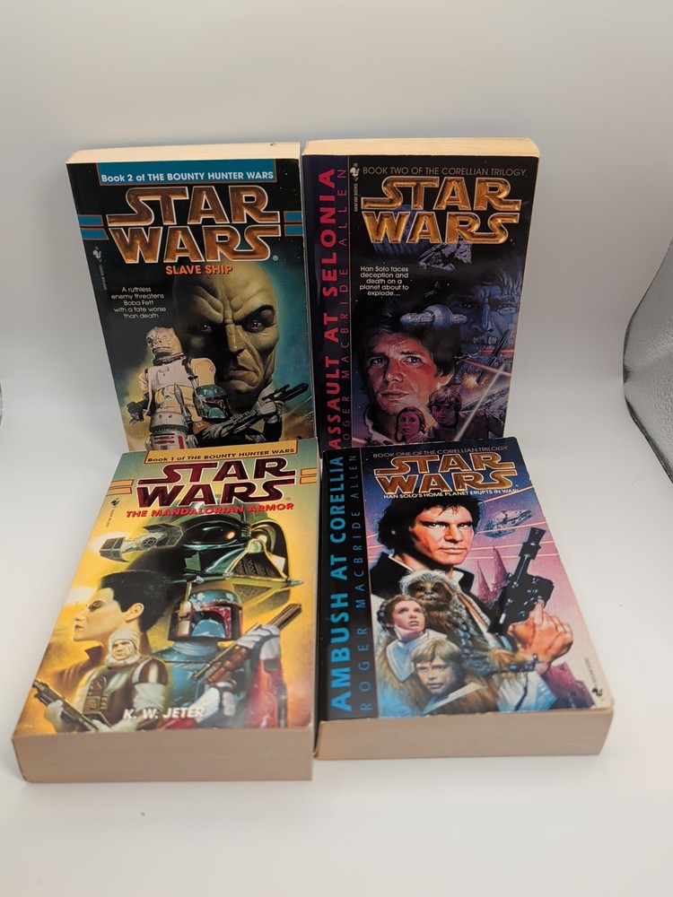 Star Wars Paperback Book Lot Bounty Hunter Wars Corellian Trilogy Bantam
