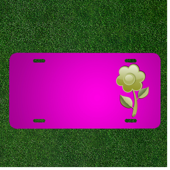 Custom Personalized Car License Plate With Add Names To Flower Bloom Blossom