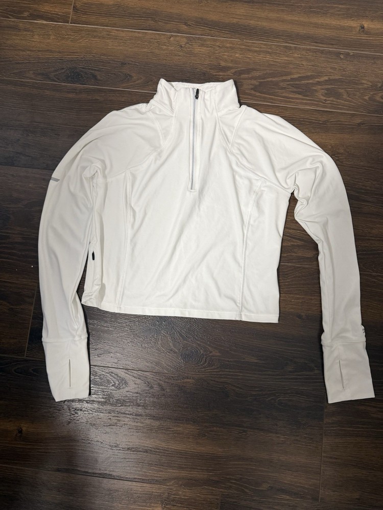 DSG Women's White Athletic Long Sleeve 1/4 Zip Pullover Top Size S