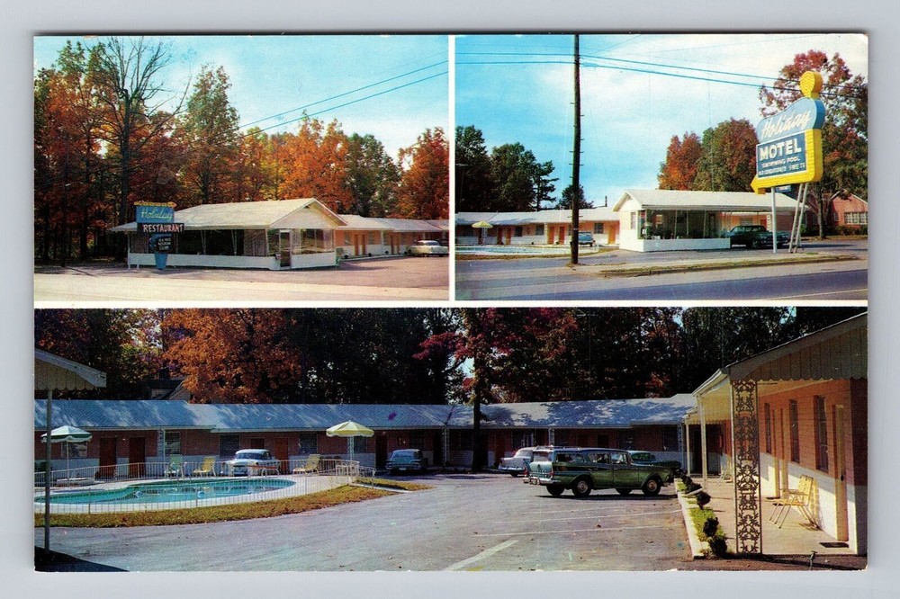 Calhoun GA-Georgia Holiday Motel and Holiday Restaurant Vintage Postcard
