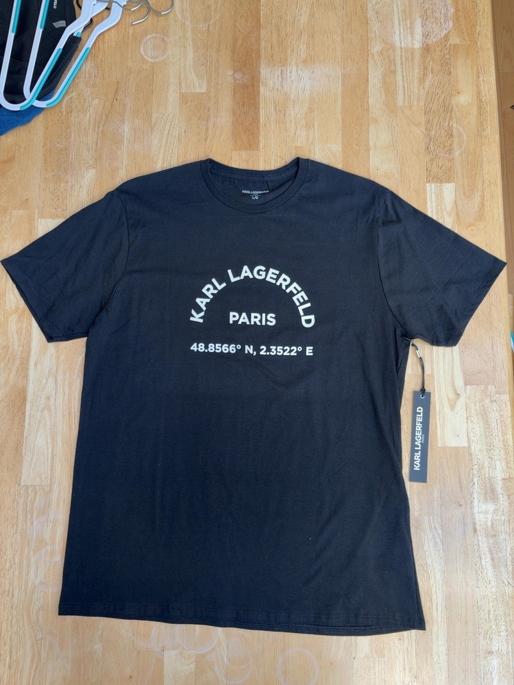 Karl Lagerfeld Paris Latitude & Longitude Black Tee