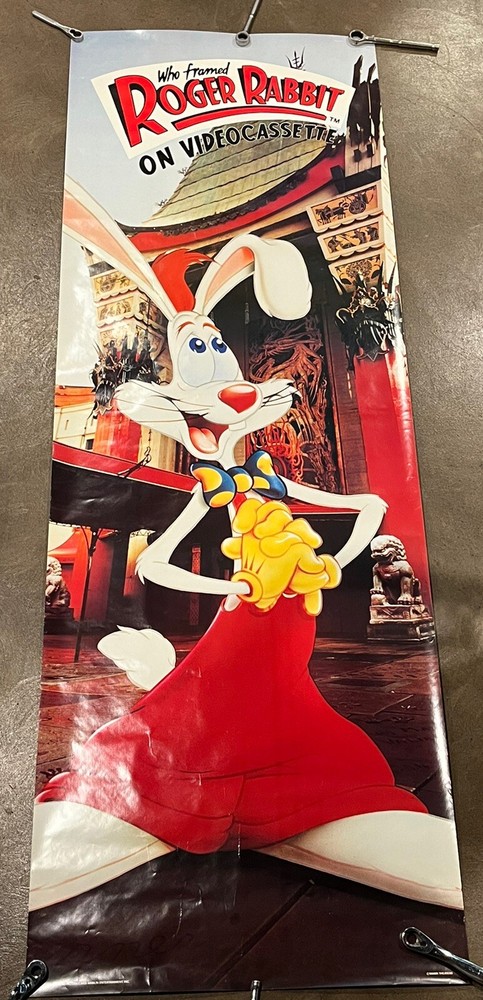 Who Framed Roger Rabbit 1987 Rare Life Sized Vintage Movie Poster Videocasette