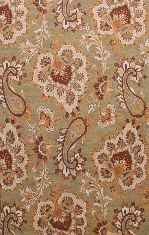 New Elegant Floral  Green Rug Sophisticated Interiors Hand-tufted Carpet