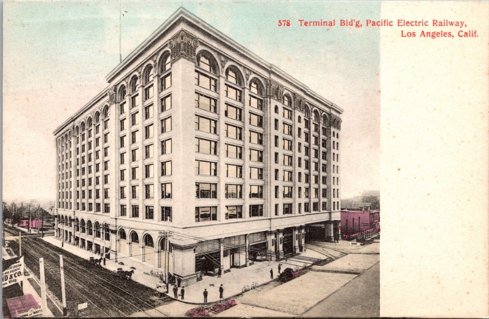 Terminal Building, Pacific Electric Railway, Los Angeles, California Postcard