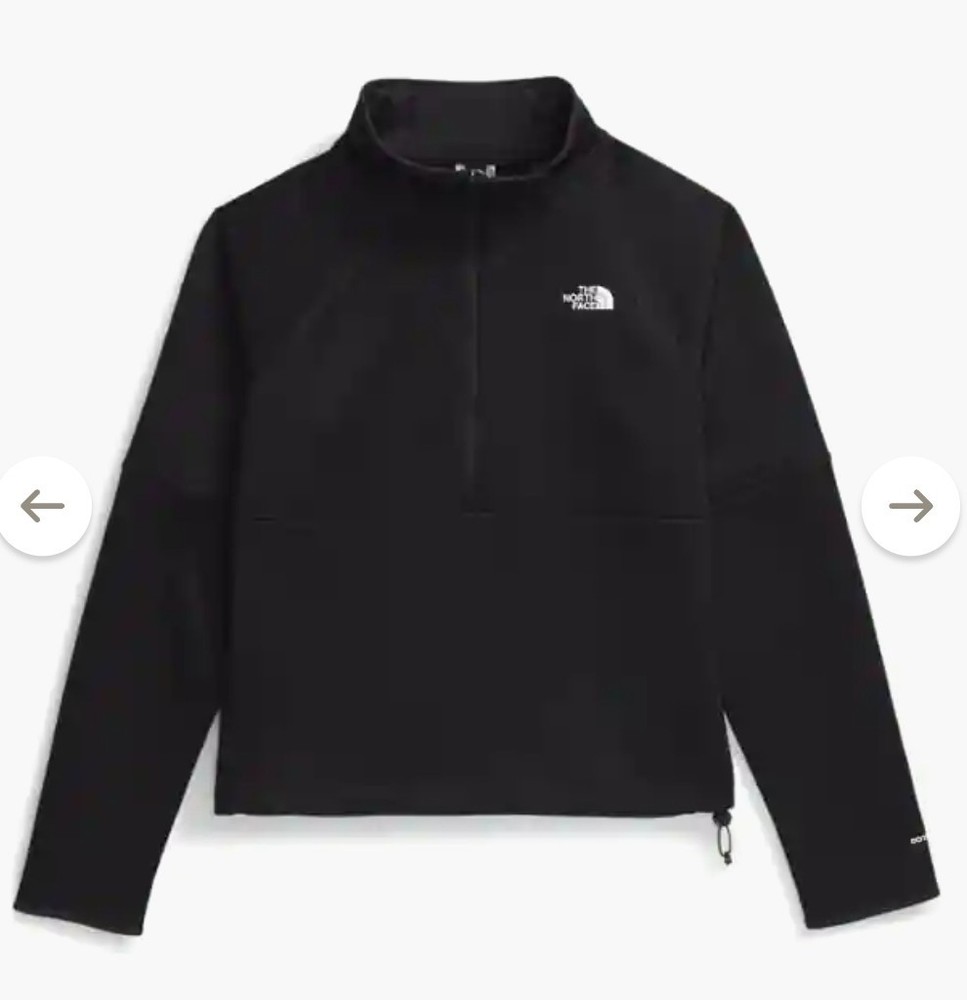 North Face Women's DOTKNIT Thermal 1/4 Zip Pullover in Black-medium MSRP $90