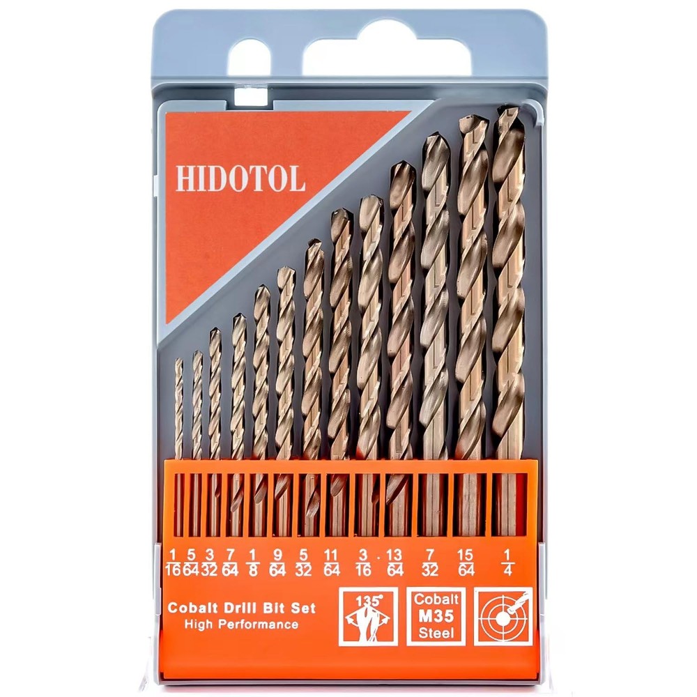13 PCS Cobalt Drill Bit Set M35 HSS Twist Drill Bits 1/16