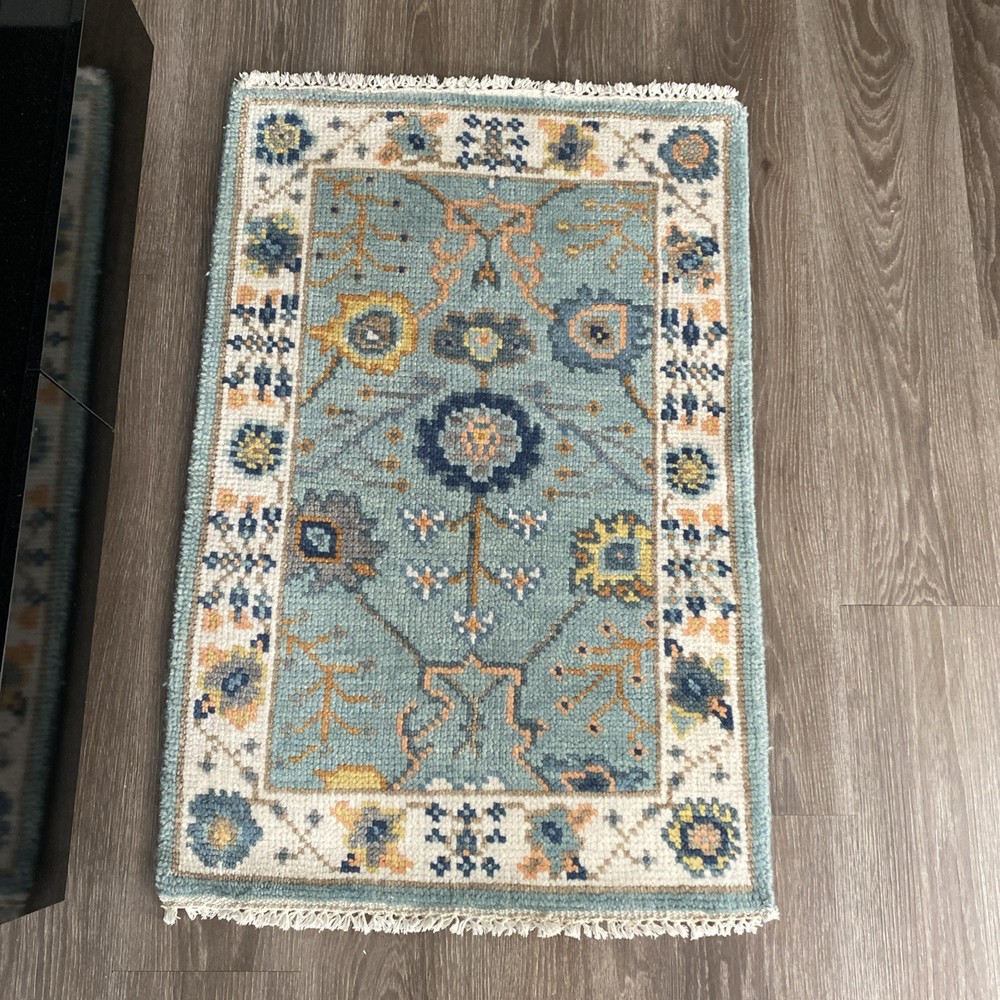 👉✅Turkish Oushak Rug,Modern Multicolored Area Rug,Handmade Bohemian Rug 2x3 Ft