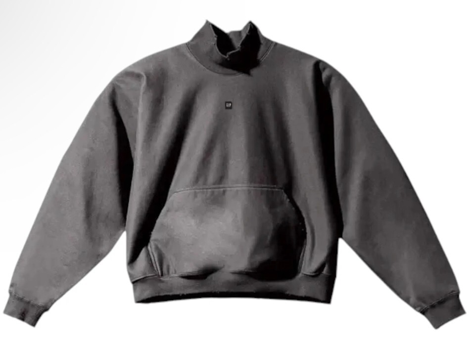 Yeezy Gap Balenciaga Distressed High Neck Sweater Gray Mens Small