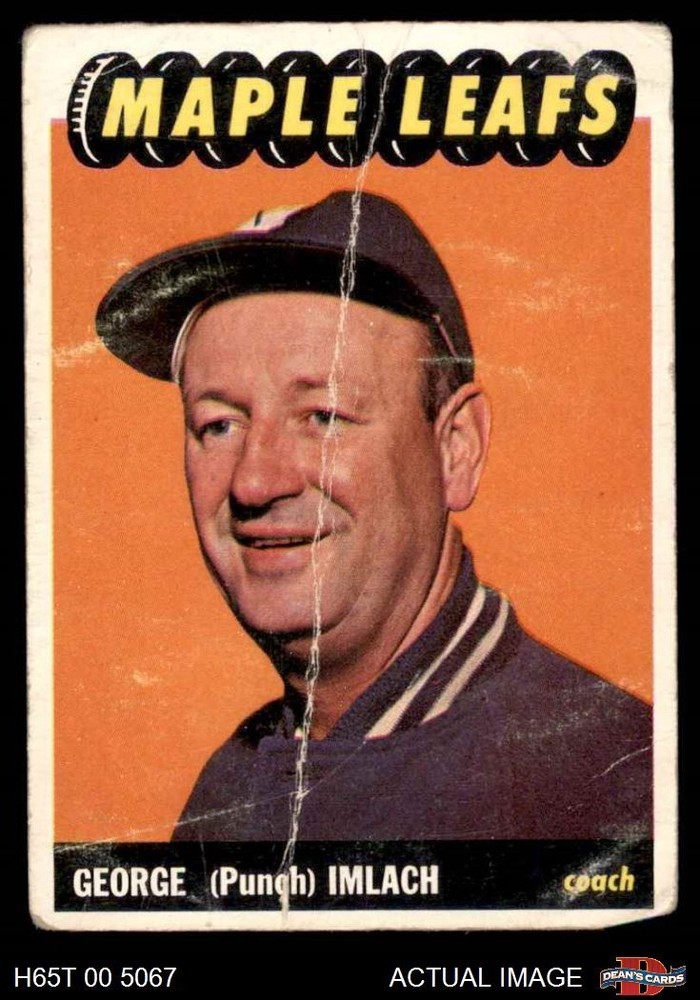 1965 Topps #11 Punch Imlach Maple Leafs COACH AUTHENTIC