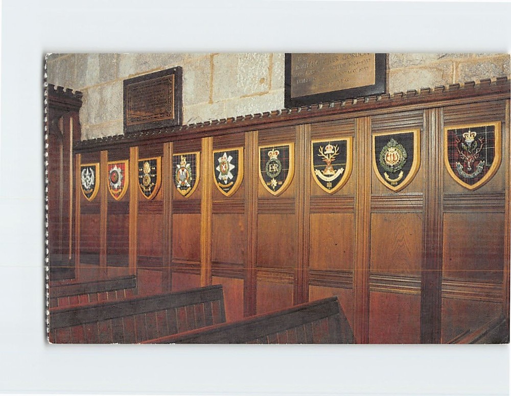 Postcard Regimental Badges Royal Guard Transept Crathie Parish Church Scotland