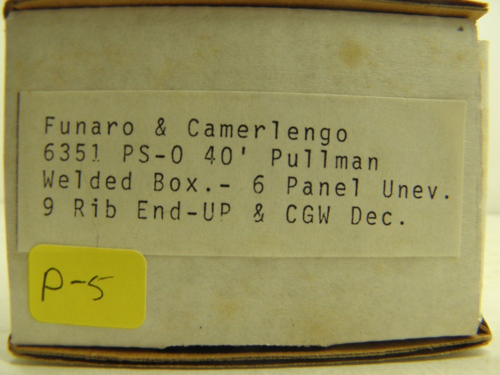 Funaro & Camerlengo 6351 - Ps-O 40' Pullman Welded Boxcar - Ho Resin Kit (P-5)