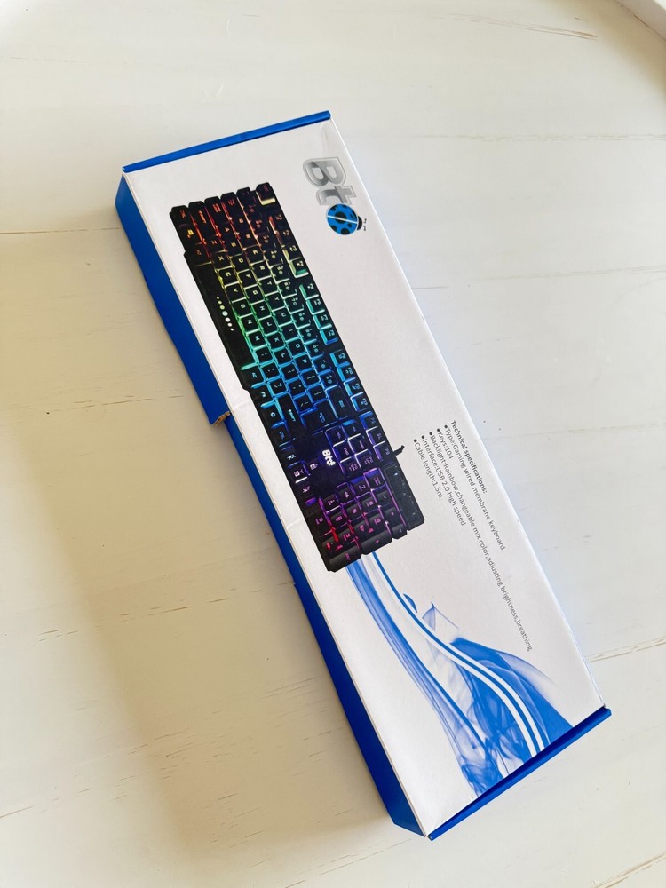 Bt Keyboard, Black, Backlight Rainbow,  Changeable Mix Color, Adjust Brightness