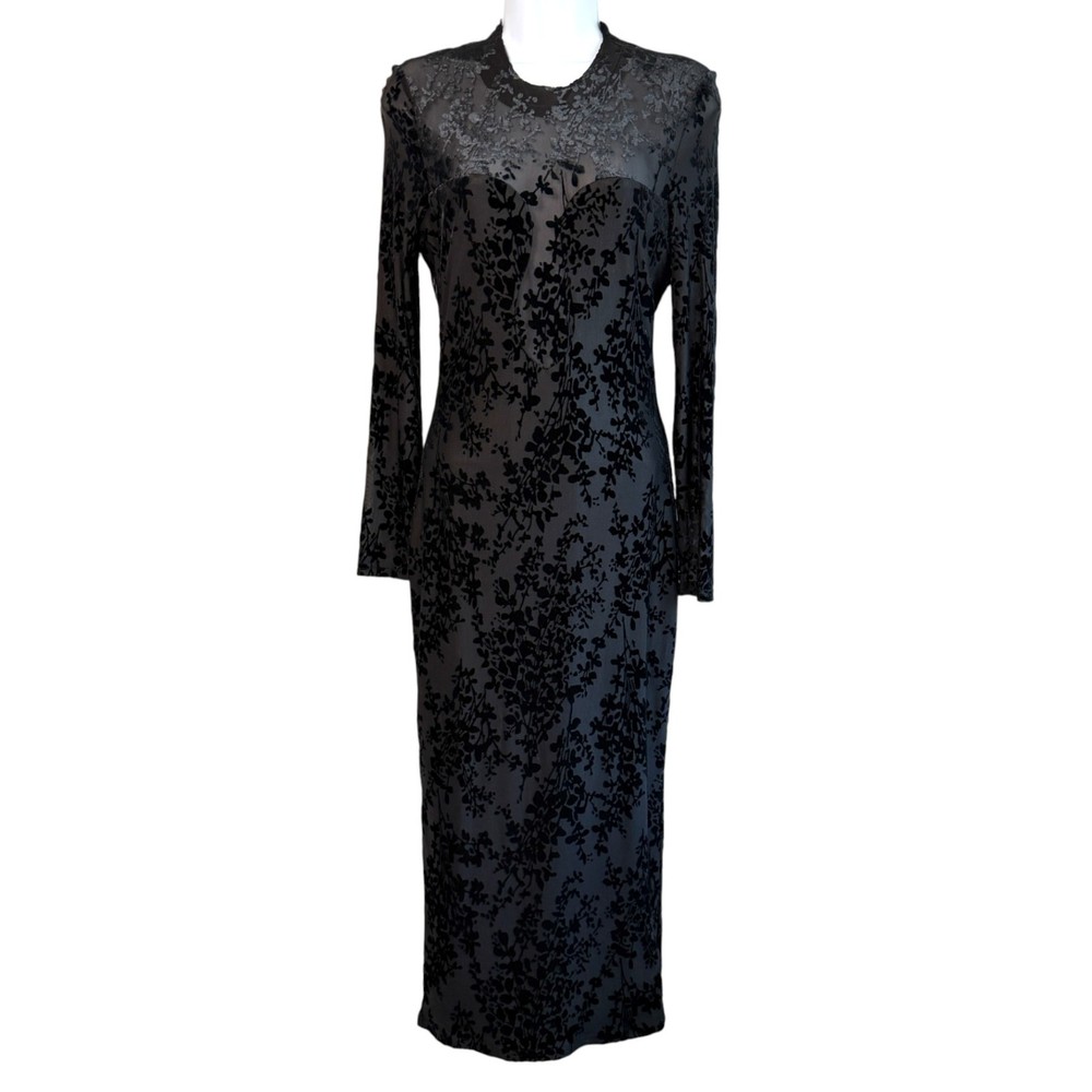 Club L London Burnout Velvet Mesh Dress Size 8 Whimsigoth Witchy Prom Gala Glam