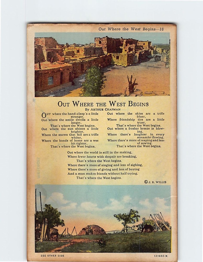 Postcard Out Where the West Begins Poem by Arthur Chapman