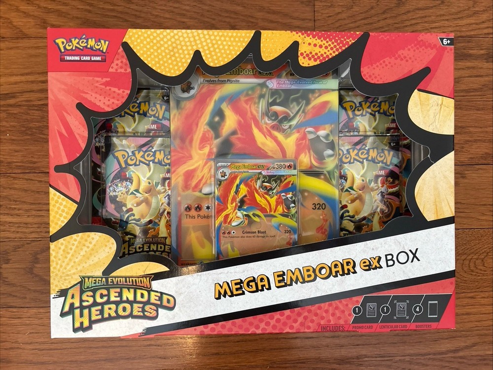 Pokemon TCG: Ascended Heroes -  Mega Emboar EX - Collection Box - New & Sealed