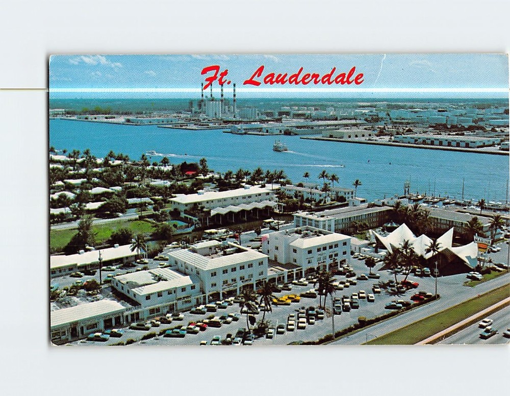 Postcard 17th Street Causeway & Port Everglades Fort Lauderdale Florida USA