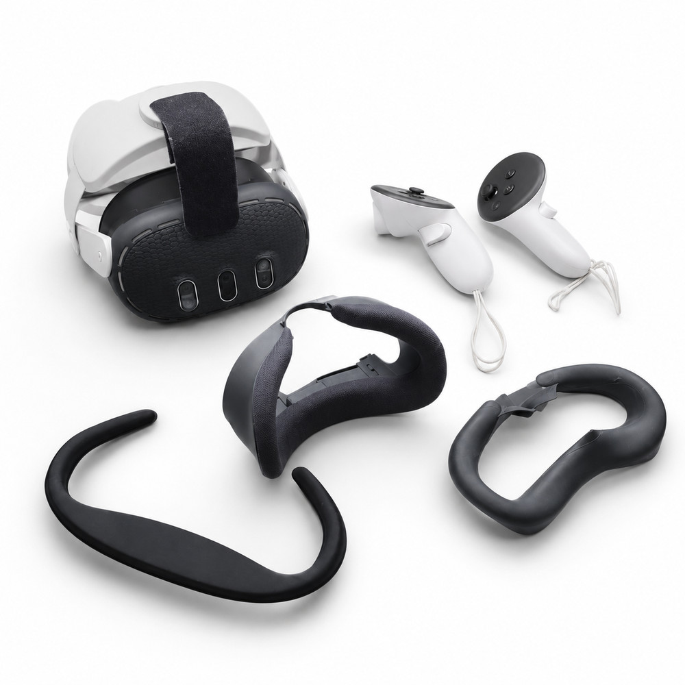 Meta Quest 3 128GB VR Headset Factory Reset w Controllers, Charger & Accessories