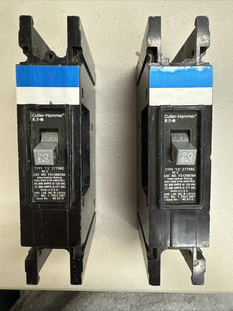 Eaton Cutler Hammer FS130020A 20A FS Circuit Breaker 1 Pole