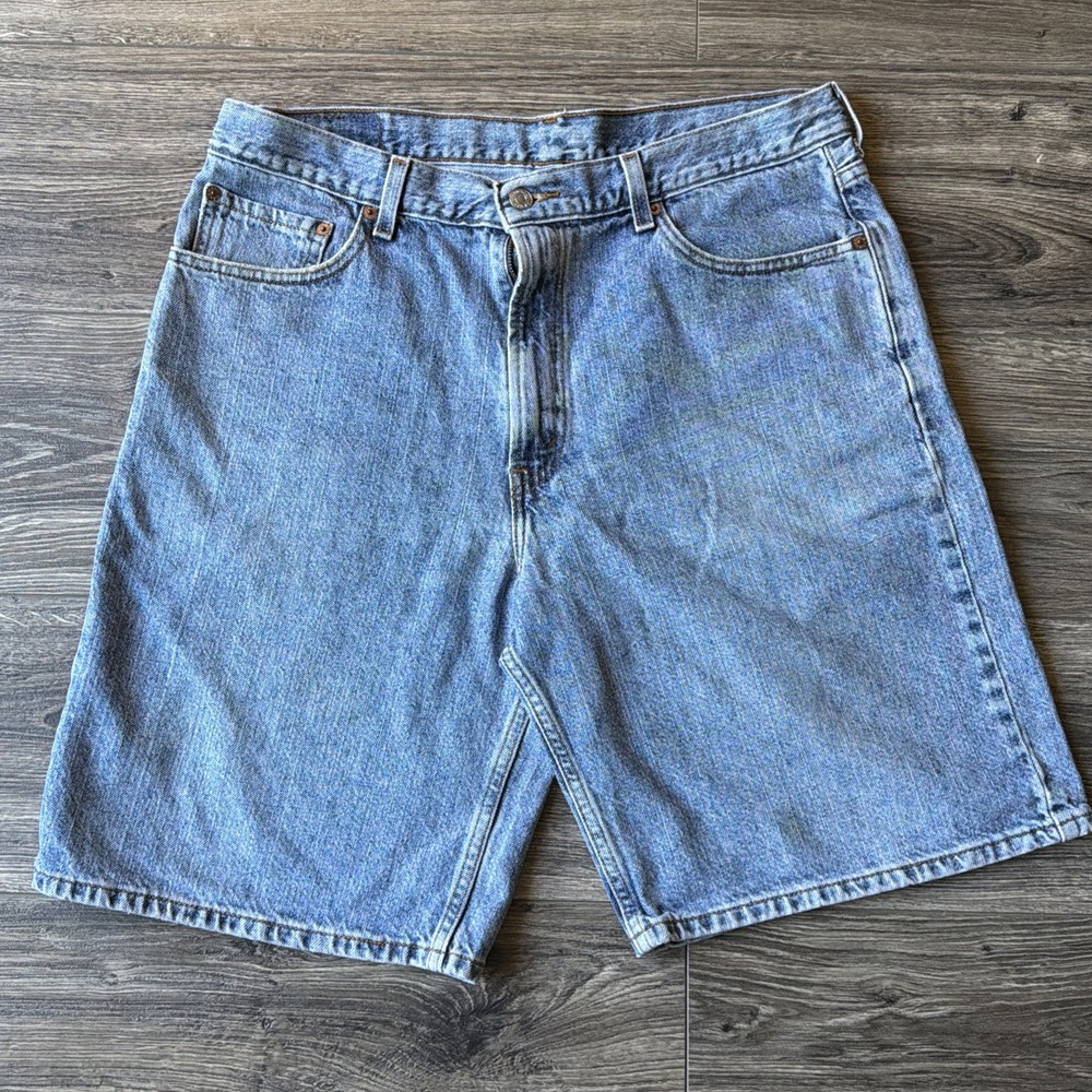 Levi's Denim Shorts Mens 36 Blue 550 Relaxed Fit Stonewash 100% Cotton 5-Pocket