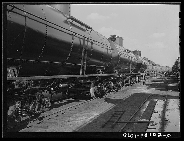 Tulsa Oklahoma 1942 Oil Tank Cars Mid-Continent Refinery Railroad Yard