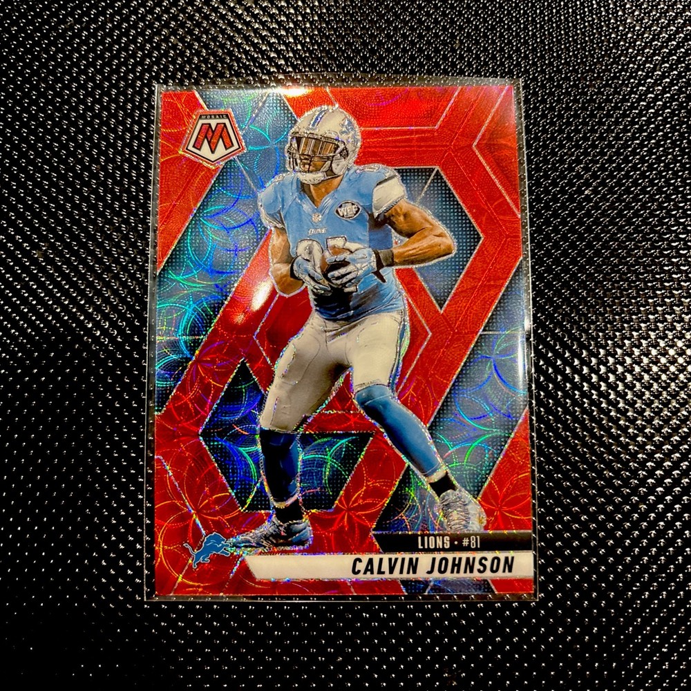 2025 Panini Mosaic - Calvin Johnson #90 Red Scope Prizm