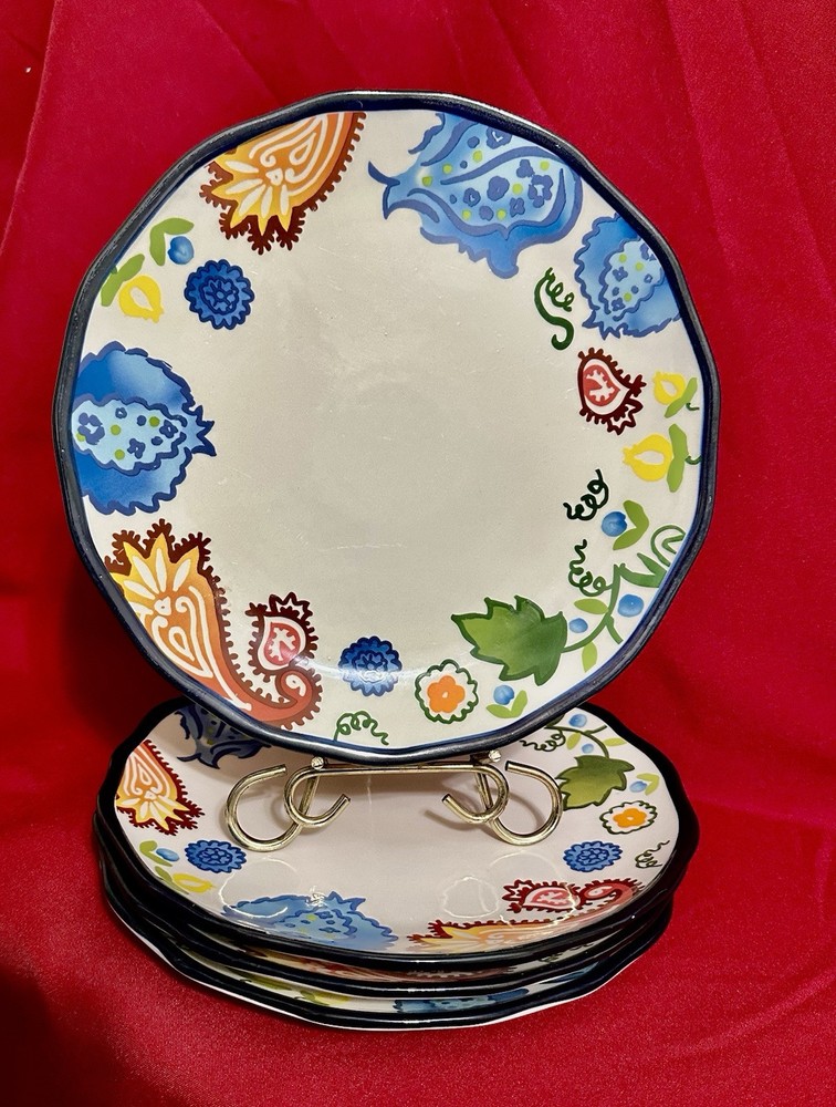 Canigan Field Threshold Stoneware Dinner Plates 10 7/8 Inch Set of 4