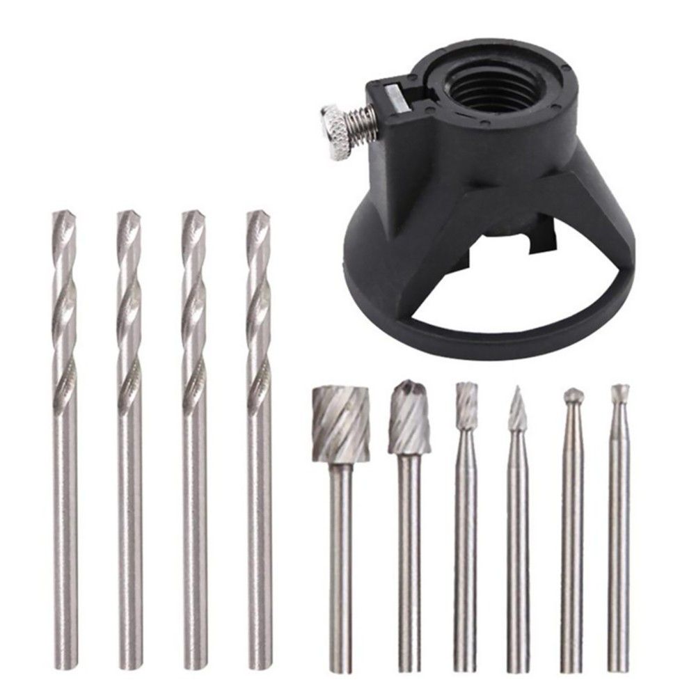 Dremel-Compatible HSS Rotary Drill Bit Set with Sanding Guide  