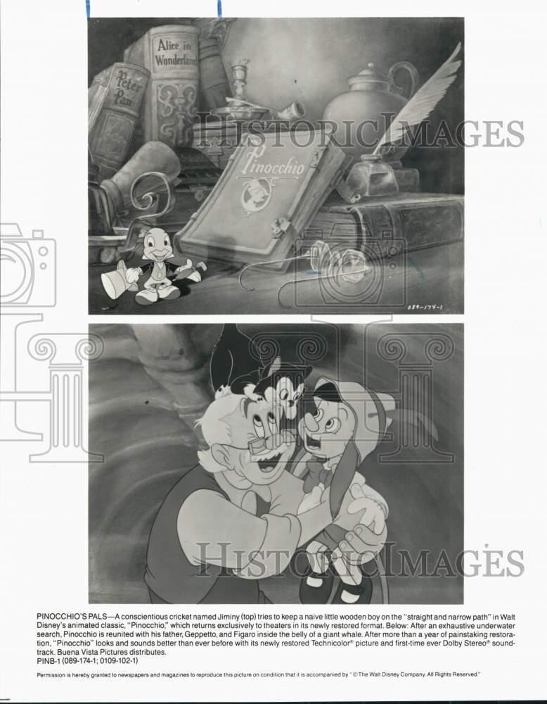 1992 Press Photo Scenes of characters in Disney animated movie 