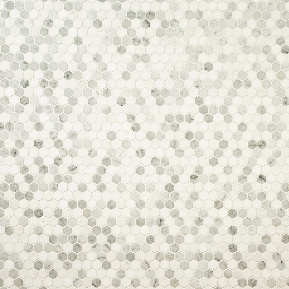 Bianco Dolomite Tibi 12x12 Polished Marble Hexagon Wall and Floor Tile