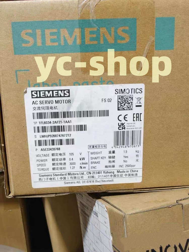 1PCS NEW Siemens 1FL6034-2AF21-1MA1 Servo motor Fast shipping FedEx or DHL*c