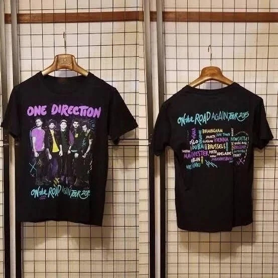 one direction on the road again tour 2015 concert band tee shirt