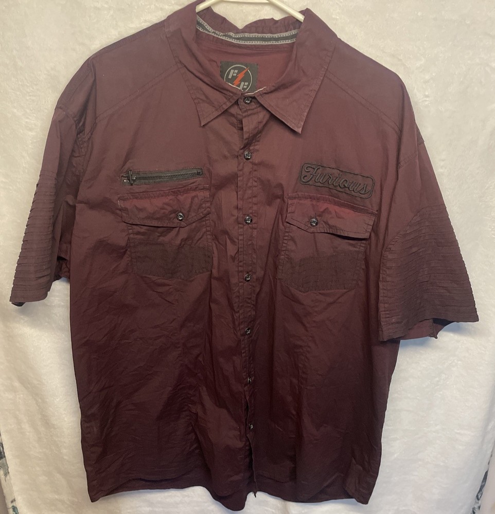Fast And Furious By Affliction Button Up Torettos Garage Mens 3XL Used