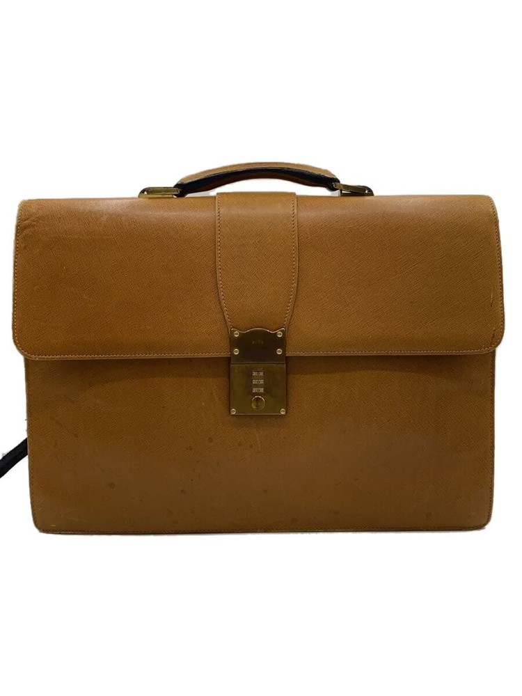 Vintage GUCCI Leather Briefcase in Camel Solid Color Business Bag