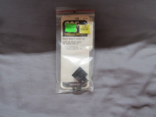 Weaver Pivot Mount Base- #148 for Winchester 70 pre-war, 54 Rear Base