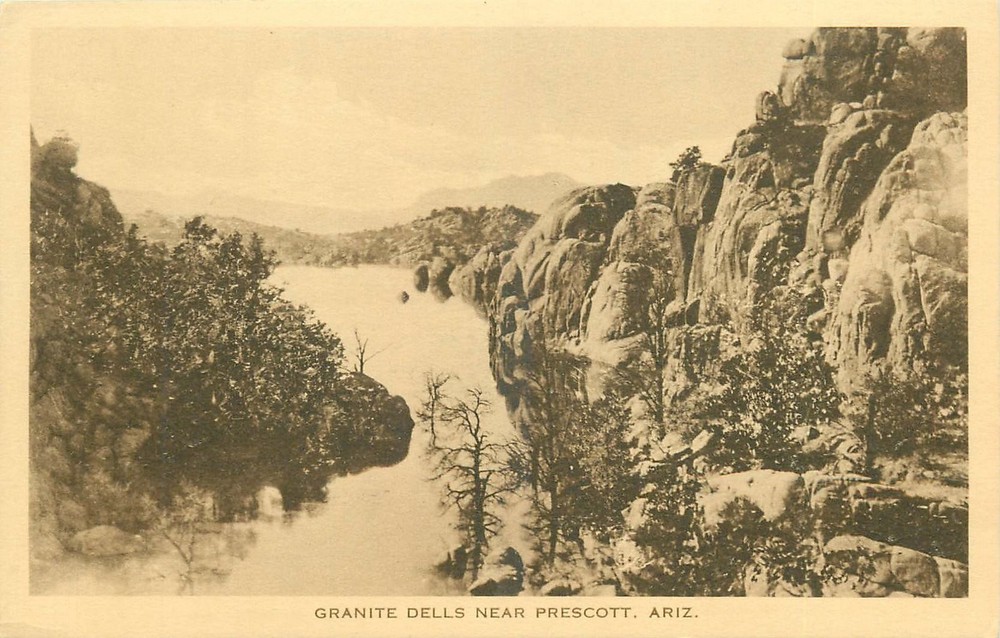 1920s Prescott Arizona Granite Dells Shimonwsky Albertype Postcard 26-3682