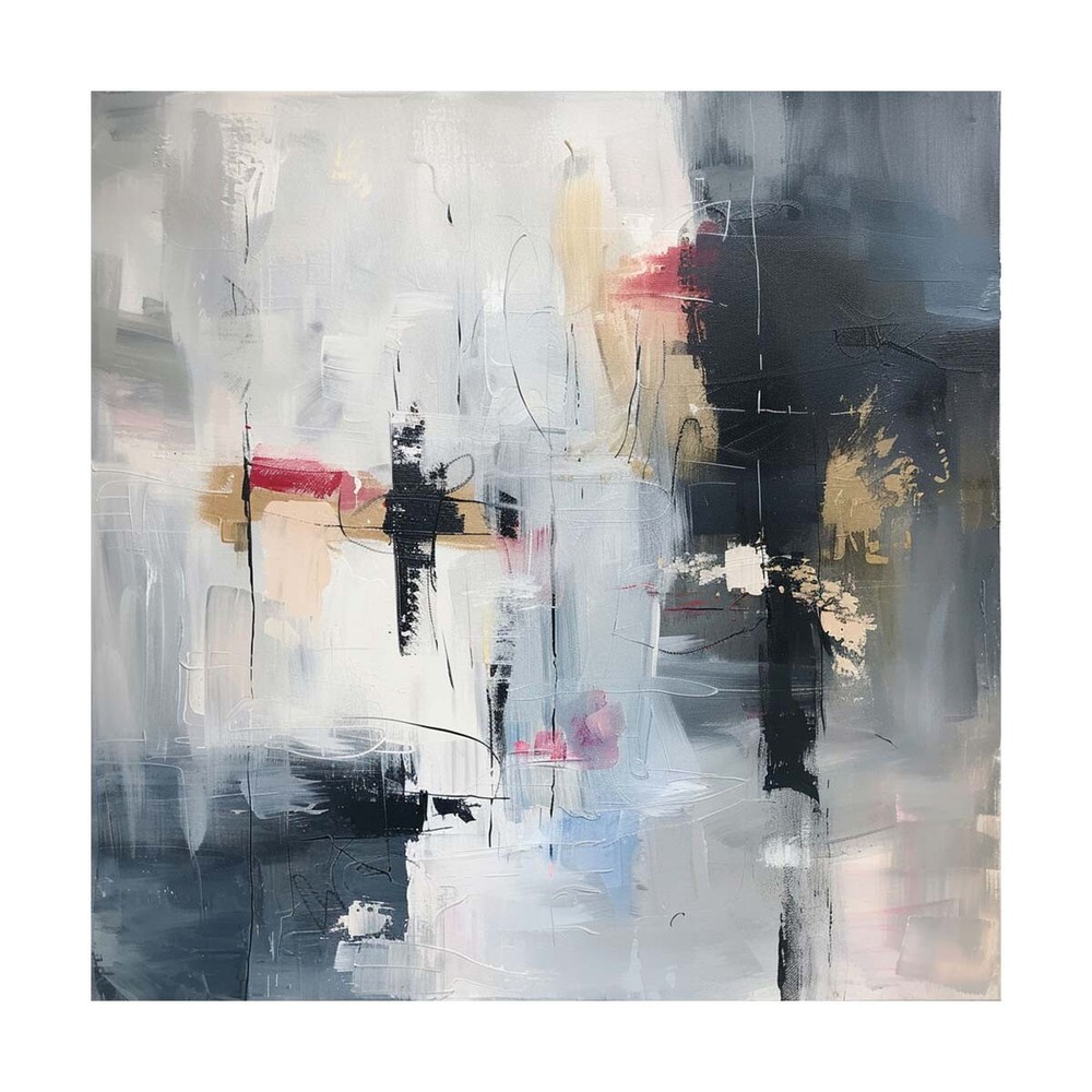 modern wall art decor hand painted abstract oil painting on canvas Black