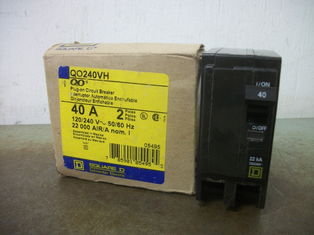Square D Qo Circuit Breaker Qo240Vh 40Amp 240Volt 2Pole Nib